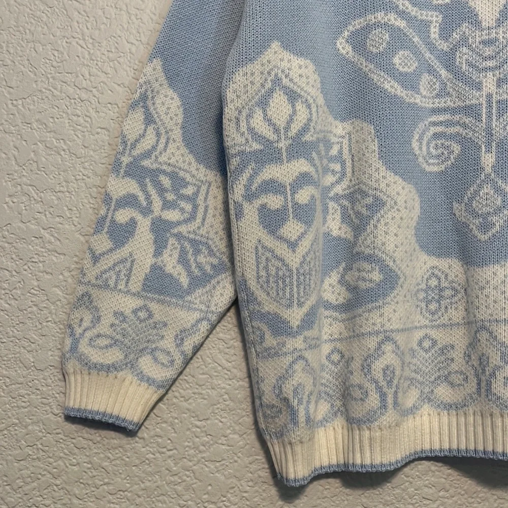 Vintage Floral Chunky Knit Sweater